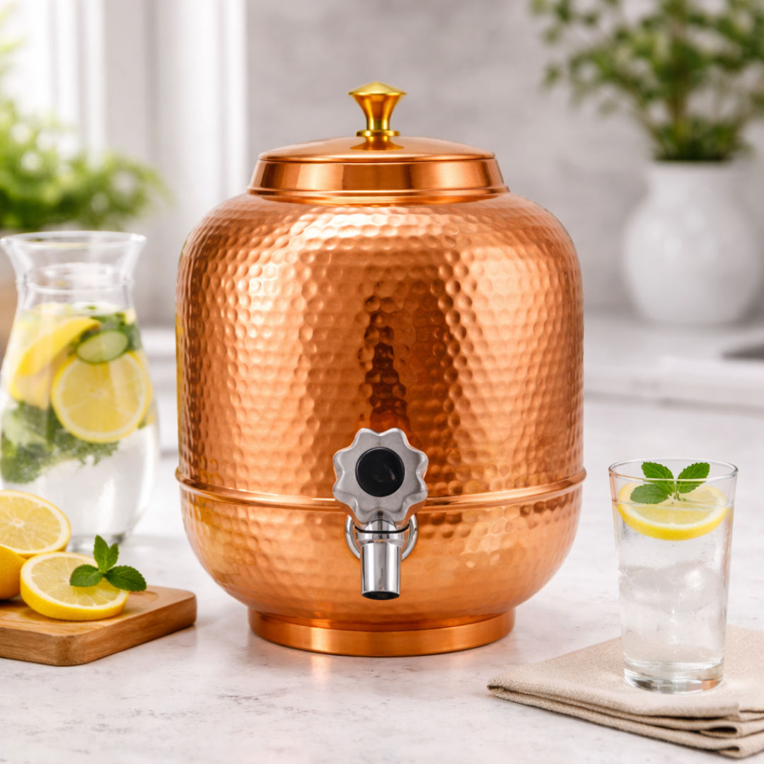 Copper Water Pot Hammered Design v4.0